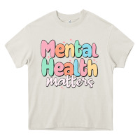 Cream mental health matters Heavy Core Tee - MaliasSmallBusiness