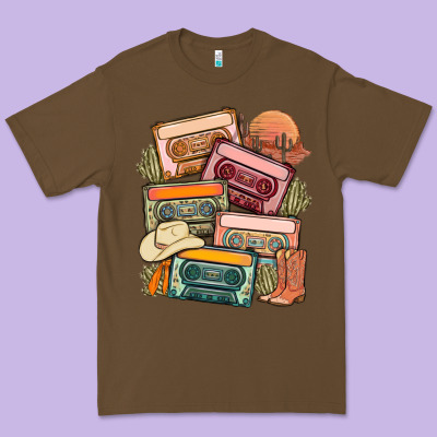 Customized Country Cassette Tapes Premium Tee Designed By Maliassmallbusiness