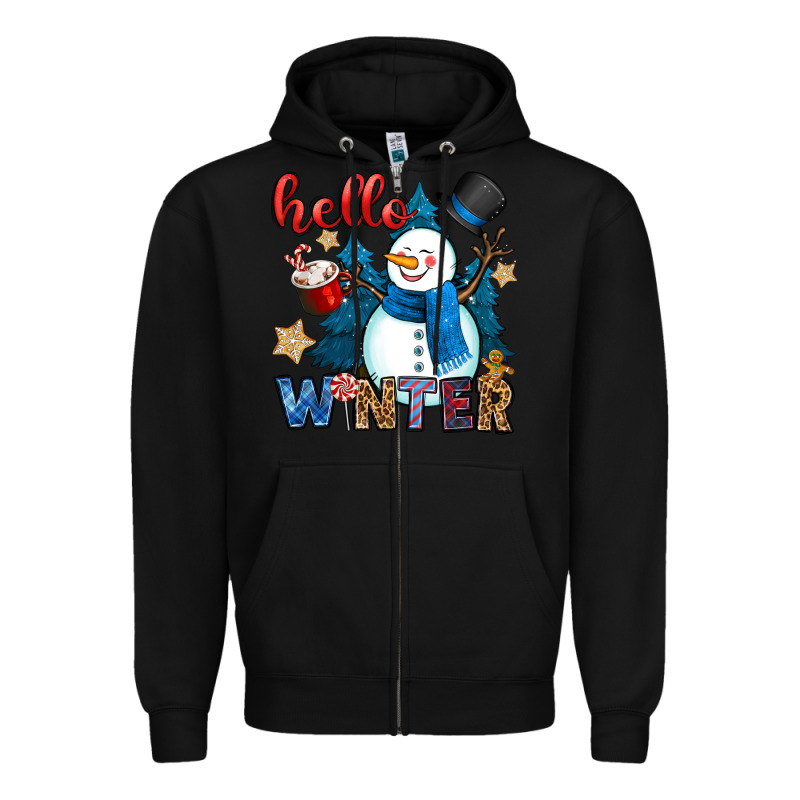 Hello Winter Zipper Hoodie by OliviaCreatesArt | Teevron
