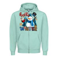 Seafoam hello winter Zipper Hoodie - OliviaCreatesArt
