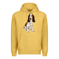 Antique Gold english cocker spaniel Premium Hoodie - FaDigitalArtStudio