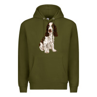 Army Green english cocker spaniel Premium Hoodie - FaDigitalArtStudio