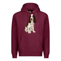 Burgundy english cocker spaniel Premium Hoodie - FaDigitalArtStudio