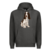 Charcoal Heather english cocker spaniel Premium Hoodie - FaDigitalArtStudio