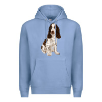 Colony Blue english cocker spaniel Premium Hoodie - FaDigitalArtStudio