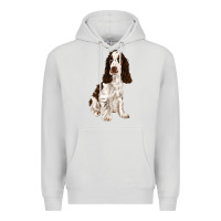 Dove Grey english cocker spaniel Premium Hoodie - FaDigitalArtStudio