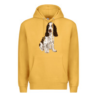 Mustard english cocker spaniel Premium Hoodie - FaDigitalArtStudio
