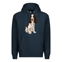 Navy english cocker spaniel Premium Hoodie - FaDigitalArtStudio