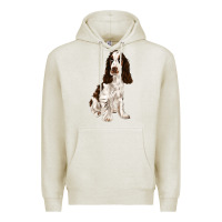 Oatmeal Heather english cocker spaniel Premium Hoodie - FaDigitalArtStudio
