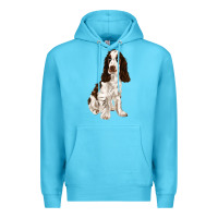 Ocean Blue english cocker spaniel Premium Hoodie - FaDigitalArtStudio