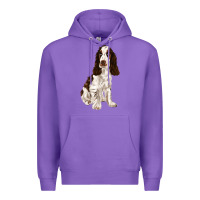 Purple english cocker spaniel Premium Hoodie - FaDigitalArtStudio