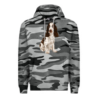 Slate Camo english cocker spaniel Premium Hoodie - FaDigitalArtStudio