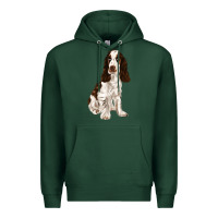 Sports Green english cocker spaniel Premium Hoodie - FaDigitalArtStudio