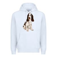 White english cocker spaniel Premium Hoodie - FaDigitalArtStudio