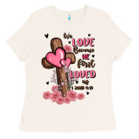 Bone valentine cross Ladies Tee - MaliasSmallBusiness