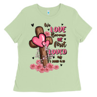 Matcha valentine cross Ladies Tee - MaliasSmallBusiness
