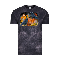 Cloud Black Fall Background With Crow Vintage Tee - LillyAllenDesigns