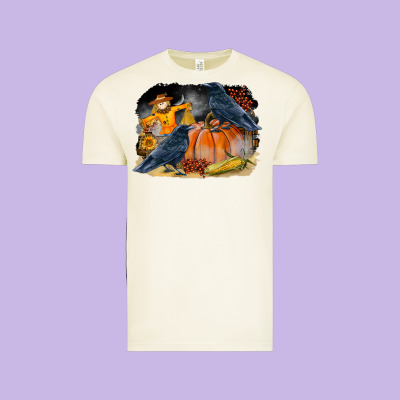 Fall Background With Crow Vintage Tee Designed By Lillyallendesigns