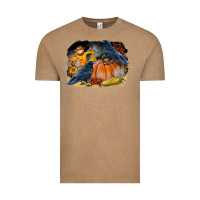Vintage Coffee Fall Background With Crow Vintage Tee - LillyAllenDesigns