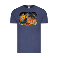 Vintage Denim Fall Background With Crow Vintage Tee - LillyAllenDesigns