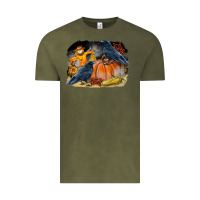Vintage Olive Fall Background With Crow Vintage Tee - LillyAllenDesigns