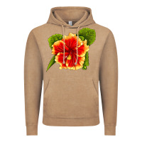 Vintage Coffee Hawaiian Hibiscus Flower Vintage Hoodie - LillyAllenDesigns