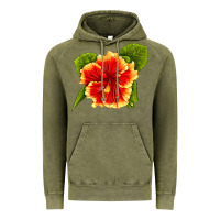 Vintage Olive Hawaiian Hibiscus Flower Vintage Hoodie - LillyAllenDesigns