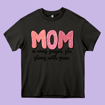 Mom In Every Season, She Shines With Grace Heavy Core Tee Designed By Maliassmallbusiness