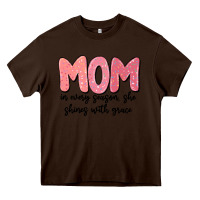 Chocolate Brown mom in every season, she shines with grace Heavy Core Tee - MaliasSmallBusiness