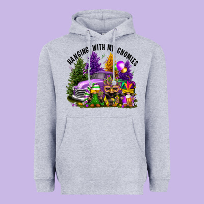 Mardi Gras Hanging With My Gnomies Heavyweight Hoodie Designed By Fadigitalartstudio