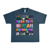 Midnight Navy dear tiny human behind me Urban Heavy Tee - Artiststas