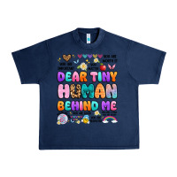 Navy dear tiny human behind me Urban Heavy Tee - Artiststas