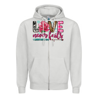 Dove Grey love never fails Zipper Hoodie - OliviaCreatesArt