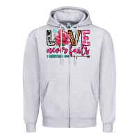 Heather Grey love never fails Zipper Hoodie - OliviaCreatesArt