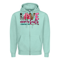 Seafoam love never fails Zipper Hoodie - OliviaCreatesArt