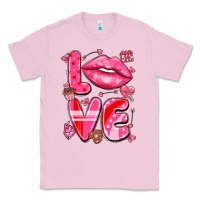 Bubblegum Pink love with lips Classic Tee - LillyAllenDesigns