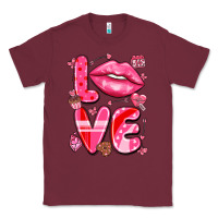 Burgundy love with lips Classic Tee - LillyAllenDesigns