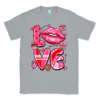 Heather Grey love with lips Classic Tee - LillyAllenDesigns