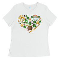 White st patricks  hearts Ladies Tee - MaliasSmallBusiness