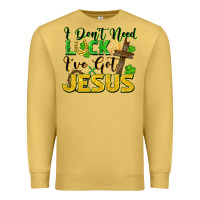 Antique Gold i don't need luck i've got jesus Premium Sweatshirt - FaDigitalArtStudio
