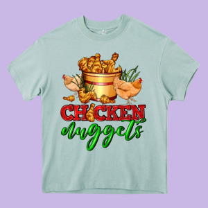 Chicken Nuggets Heavy Core Tee Designed By Adodesignshop