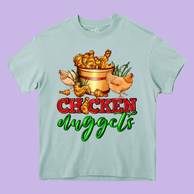 Chicken Nuggets Heavy Core Tee Designed By Adodesignshop