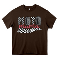 Chocolate Brown moto mama Heavy Core Tee - MaliasSmallBusiness