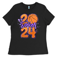 Black senior 2024 basketball Ladies Tee - MaliasSmallBusiness