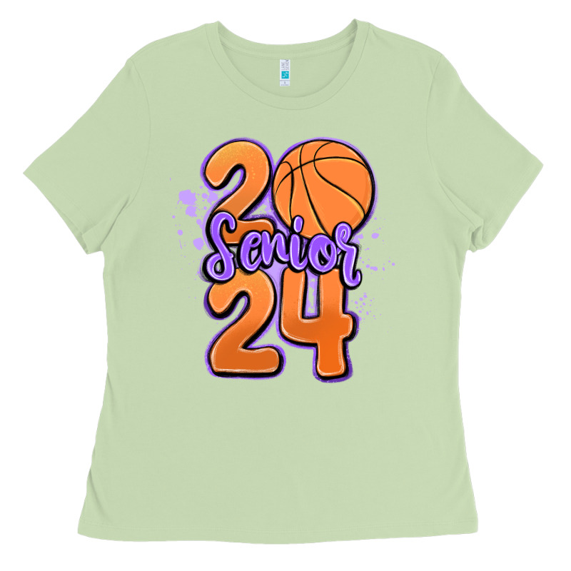 Senior 2024 Basketball Ladies Tee by MaliasSmallBusiness | Teevron