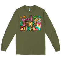 Army Green sweet summer time iced coffee Long Sleeve Tee - Jasminsmagicworld