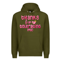Army Green Thanks for tolerating me Valentine's Day Premium Hoodie - FaDigitalArtStudio