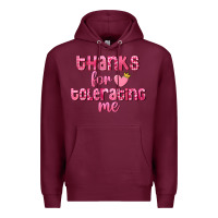 Burgundy Thanks for tolerating me Valentine's Day Premium Hoodie - FaDigitalArtStudio