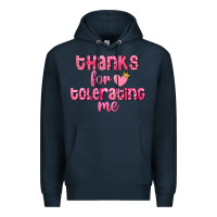 Navy Thanks for tolerating me Valentine's Day Premium Hoodie - FaDigitalArtStudio
