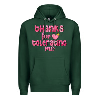 Sports Green Thanks for tolerating me Valentine's Day Premium Hoodie - FaDigitalArtStudio